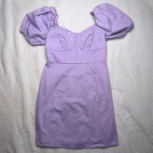ASTR The Label Lilac Puff Sleeve Bustier Mini Dress Size L